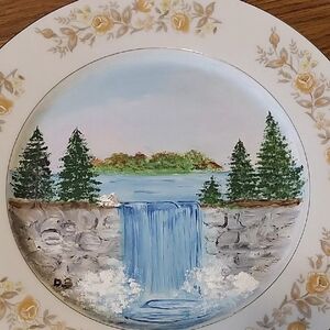 Waterfall Display Plate by Carlion China "Rosealyn" 520 Japan Hand Painted 12"